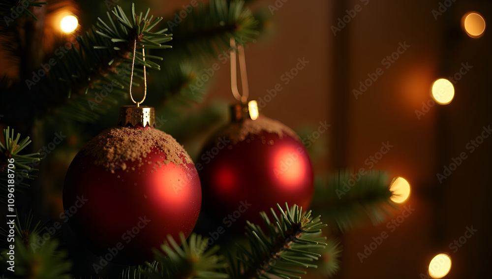 Shimmering Baubles in a Dim Room of Festive Warmth Shimmering Baubles in a Dim Room of Festive Warmth