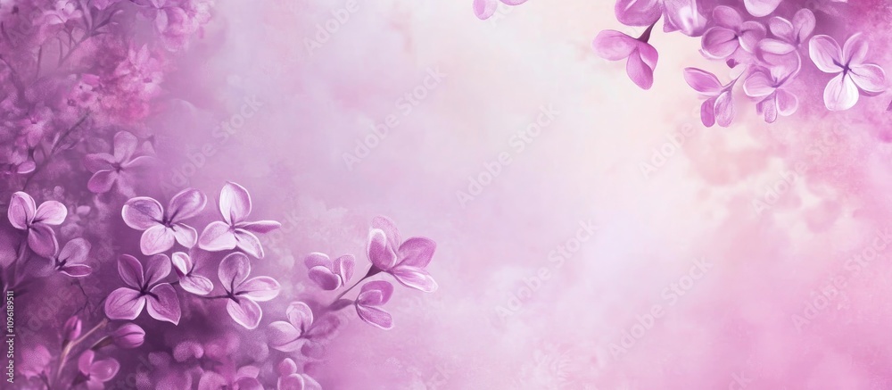 Fototapeta premium Delicate lilac flower background with soft gradients and ethereal textures for artistic and creative projects