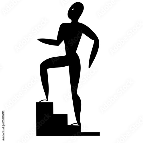 illustration de personne, homme et femme pratiquant activité de fitness, silhouette noire