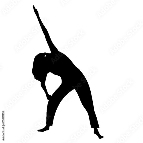 illustration de personne, homme et femme pratiquant activité de fitness, silhouette noire photo