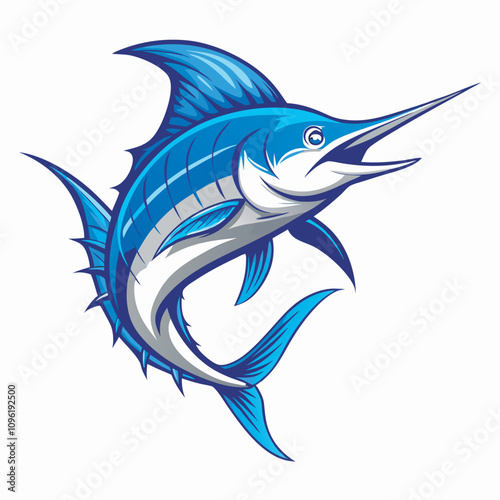 Blue Marlin fish vector 