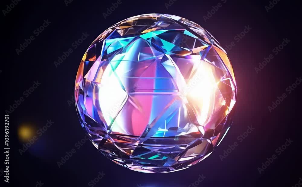 Colorful Crystal Sphere Stunning Light Reflection and Vibrant Diamond Colors Colorful Crystal Sphere Stunning Light Reflection and Vibrant Diamond Colors