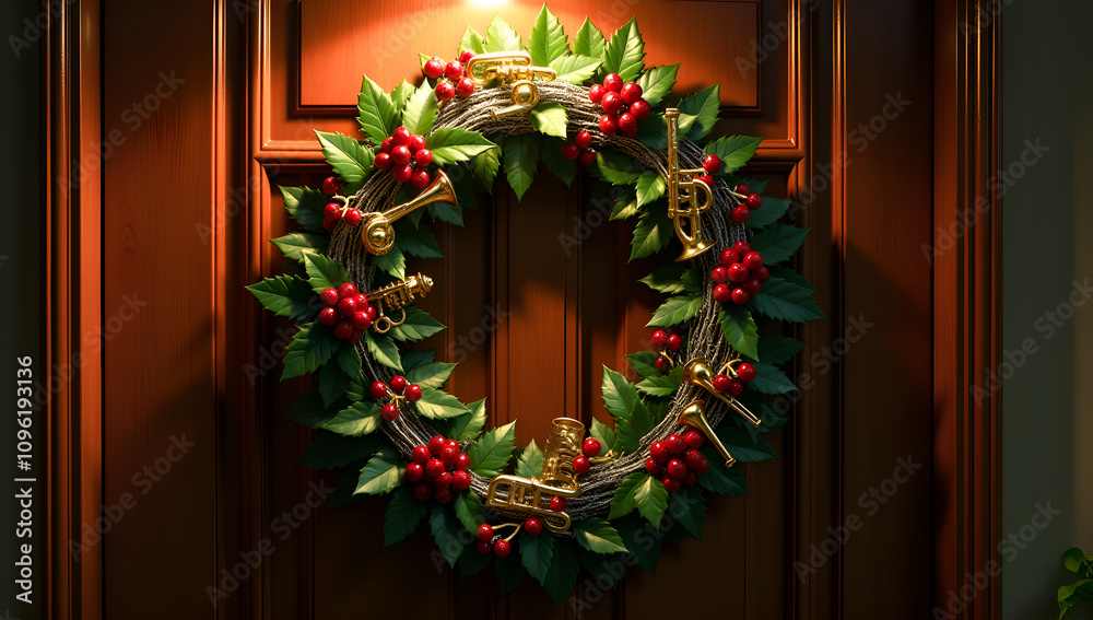 Melodies at the Threshold: A Whimsical Wreath Awaits Melodies at the Threshold: A Whimsical Wreath Awaits