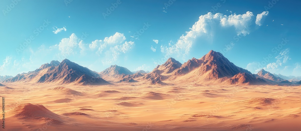 Vast desert landscape with majestic mountains and clear blue sky ideal for text overlay or inspirational quotes. Vast desert landscape with majestic mountains and clear blue sky ideal for text overlay or inspirational quotes.