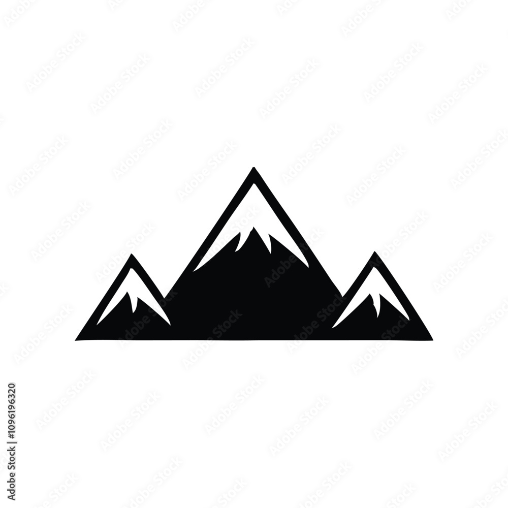 Mountains icon design black and white color