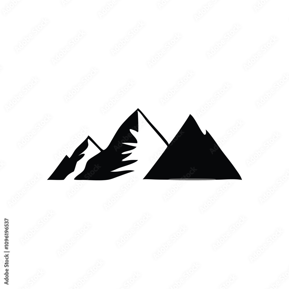 Mountains icon design black and white color Mountains icon design black and white color