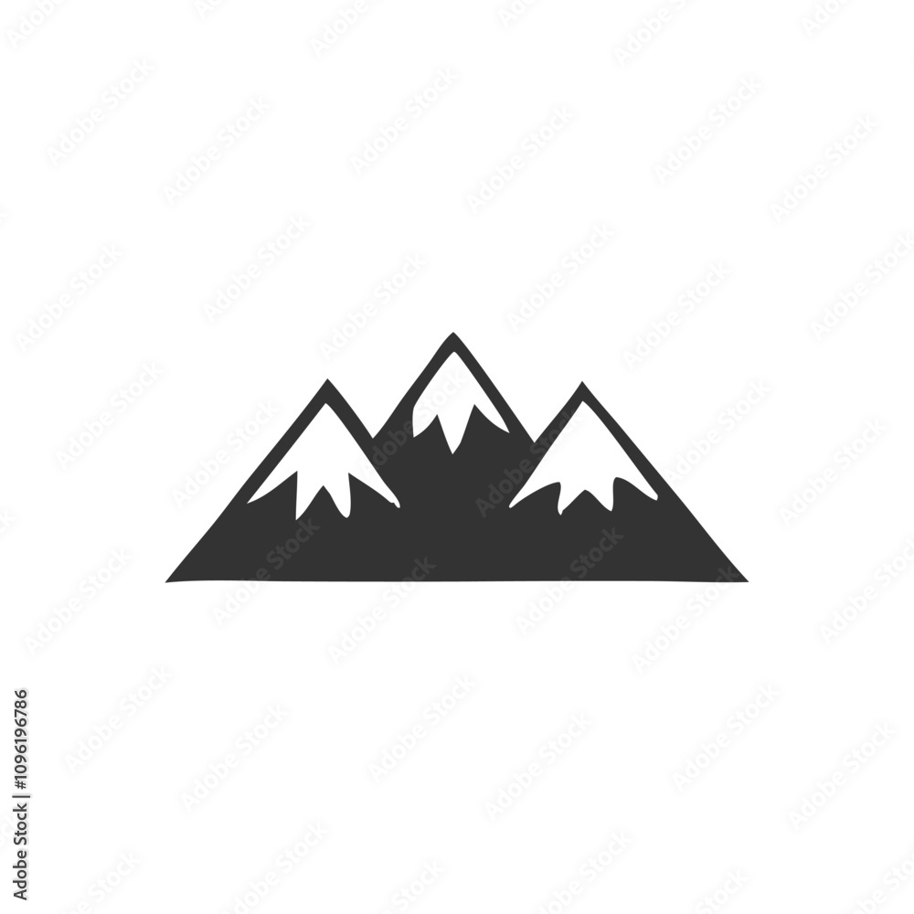 Mountains icon design black and white color