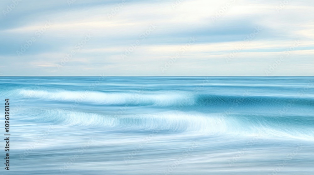 Vibrant azure waves gently undulating in a tranquil sea, with textured watercolors creating a serene atmosphere perfect for relaxation. Vibrant azure waves gently undulating in a tranquil sea, with textured watercolors creating a serene atmosphere perfect for relaxation.