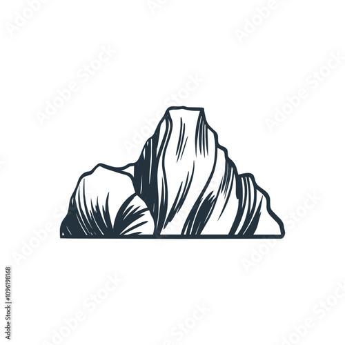 Mountains icon design black and white color