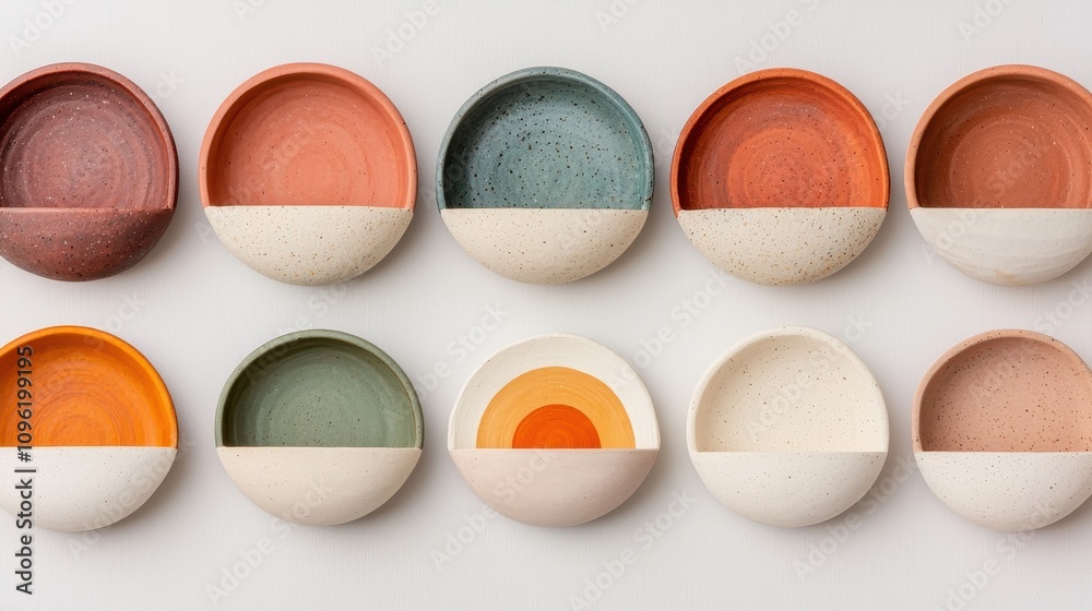 Beautifully Crafted Ceramic Bowls in Earthy Tones with Vibrant Bottoms Perfect for Home Decor or Table Setting Featuring Vivid Colors and Unique Textures Beautifully Crafted Ceramic Bowls in Earthy Tones with Vibrant Bottoms Perfect for Home Decor or Table Setting Featuring Vivid Colors and Unique Textures
