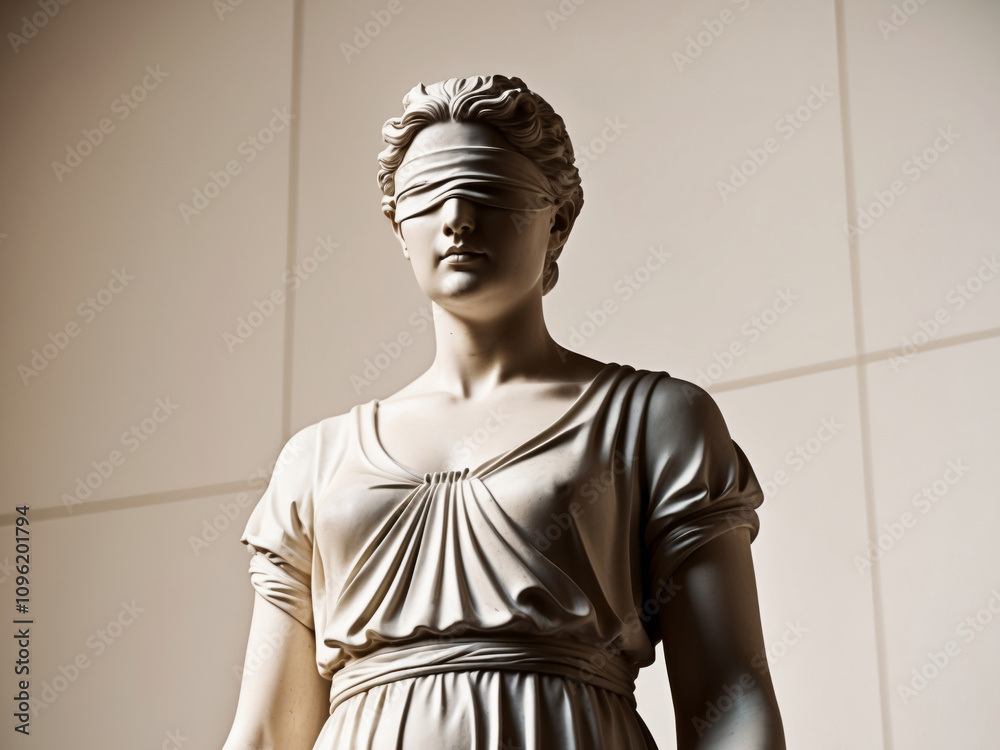 statue of justice with a blindfold covering her eyes. statue of justice with a blindfold covering her eyes.