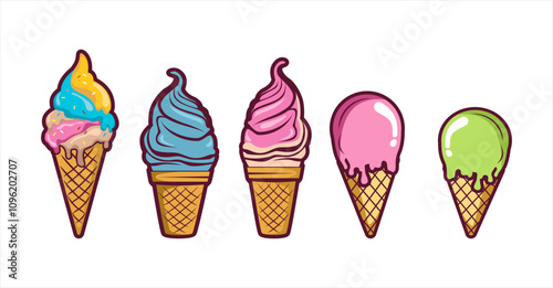 gelato ice cream logo illustration logo, label, business branding