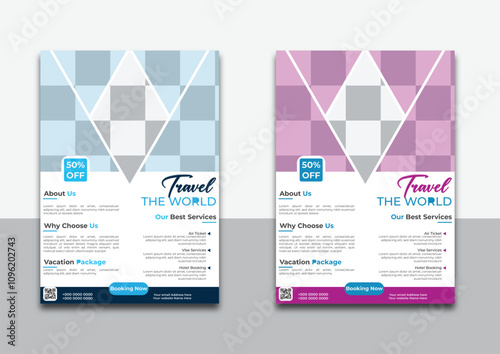 travel flyer design template, tour flyer, tourism color a4 print ready flyer. Travel Flyer, Modern Travel Flyer Template Design bundle. Vacation travel brochure flyer design template. Summer brochure.