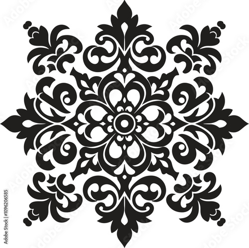 ornament silhouette vector art illustration