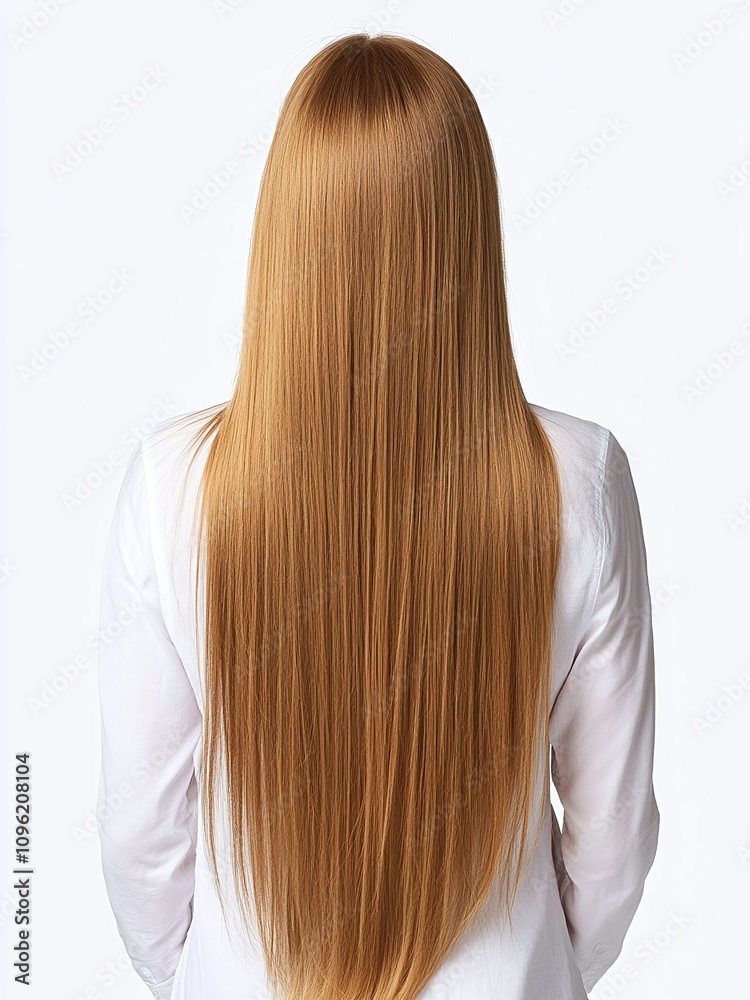 Naklejka premium Light brown long straight hair style