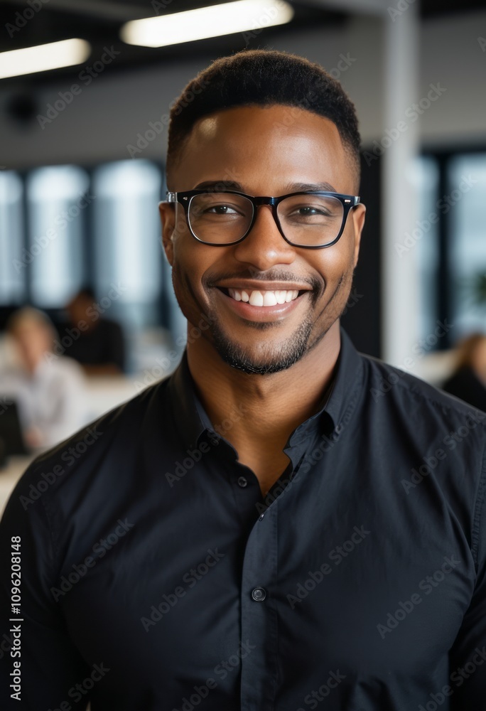 smiling professional man, wearing glasses, business casual attire, office background, bright lighting, realistic photography style
smiling professional man, wearing glasses, business casual attire, office background, bright lighting, realistic photography style