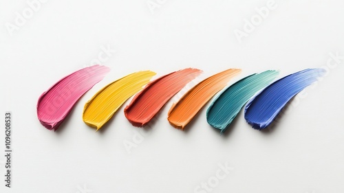 Artistic color palette display studio environment paint swatches creative concept