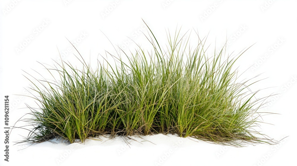 Vibrant Green Grass on White Sand Vibrant Green Grass on White Sand
