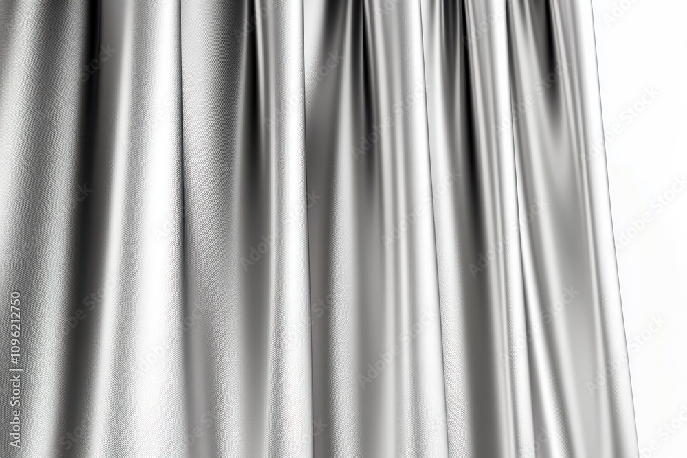 Smooth White Curtain with Folds in Soft Lighting Smooth White Curtain with Folds in Soft Lighting