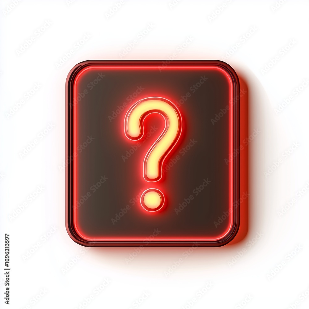 3d social media notification neon light Exclamation mark icon in red rounded square pin isolated over white background 3D rendering 3d social media notification neon light Exclamation mark icon in red rounded square pin isolated over white background 3D rendering