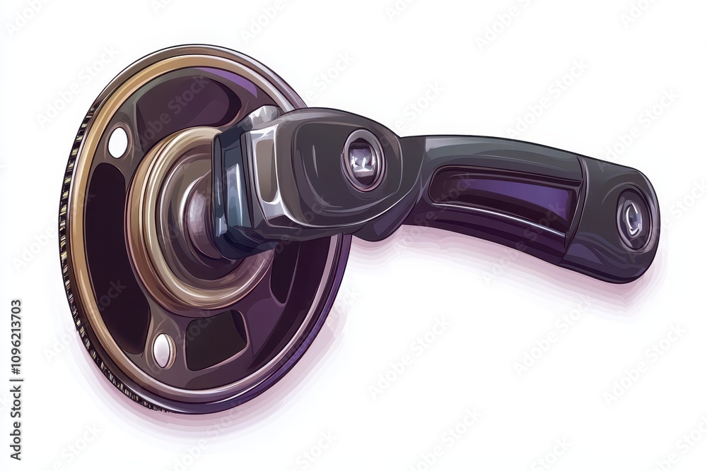 Stylized Welding Disc Grinder with Handle on White Background