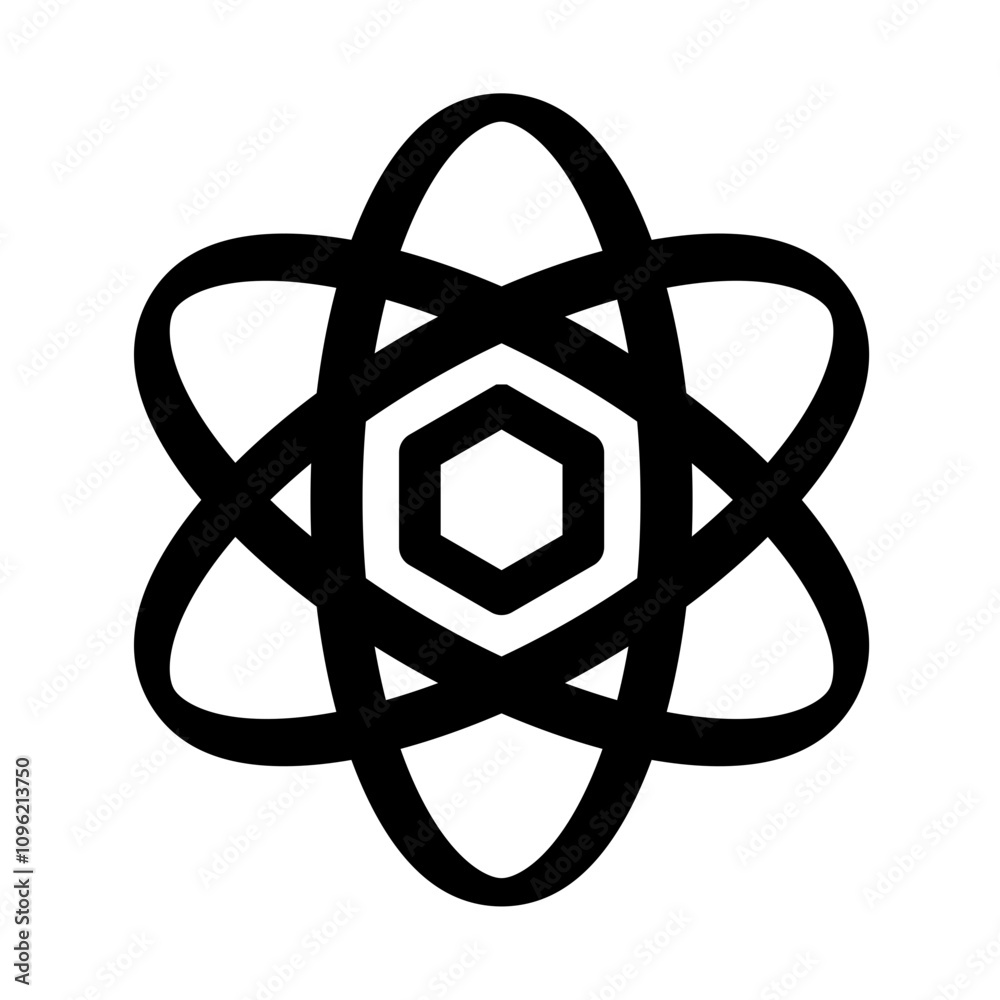 Atom icon symbol - modern education or office icon symbol Atom icon symbol - modern education or office icon symbol