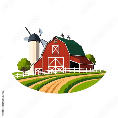 Flat farm logo
isolated on white background  photo