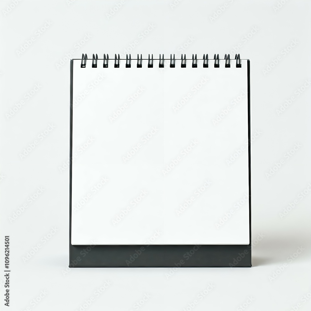 Blank desktop calendar with spiral binding on white background. Blank desktop calendar with spiral binding on white background.