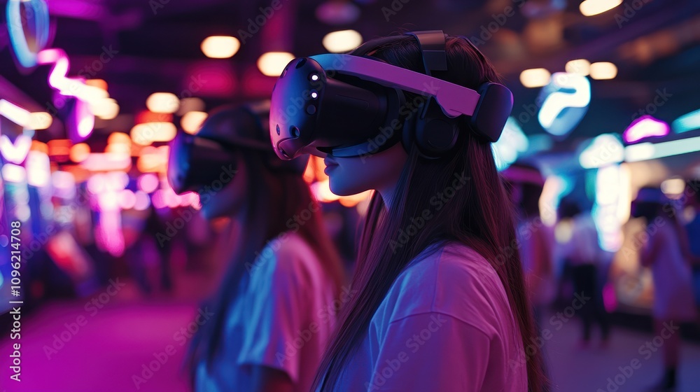 Two Young Women Immersed in VR Two Young Women Immersed in VR
