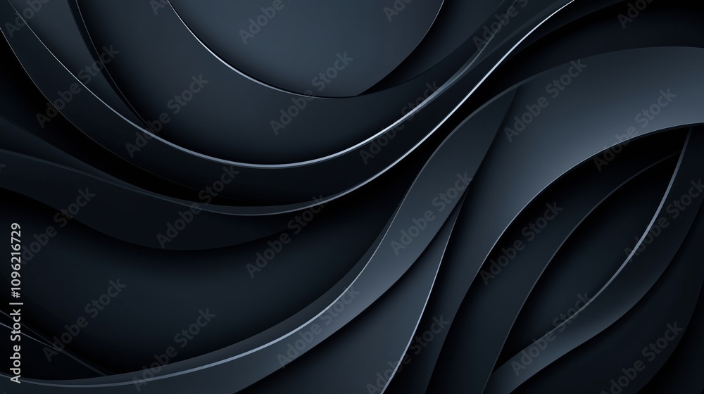 Black abstract background design. Modern wavy line pattern (guilloche curves) in monochrome colors. Premium stripe texture for banner, business background. Dark horizontal vector template Black abstract background design. Modern wavy line pattern (guilloche curves) in monochrome colors. Premium stripe texture for banner, business background. Dark horizontal vector template