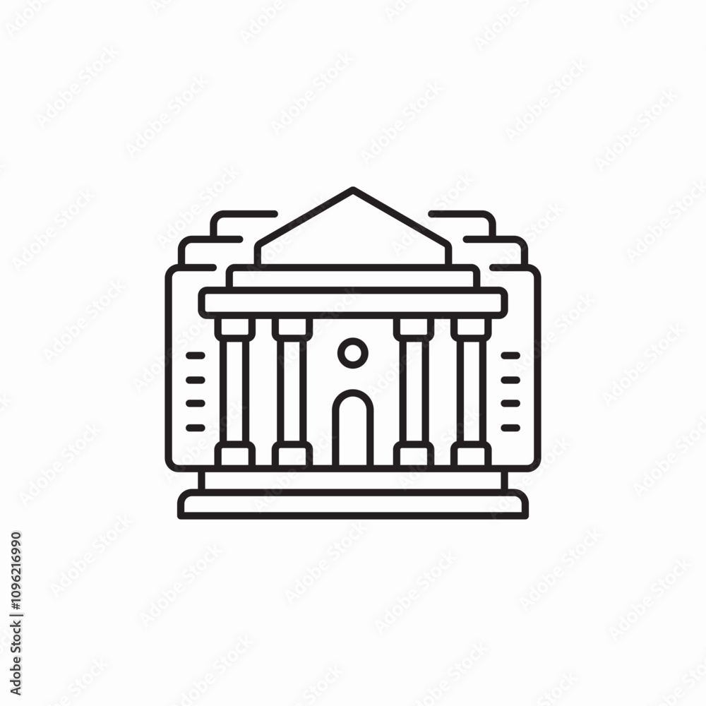 bank finance building icon sign vector bank finance building icon sign vector