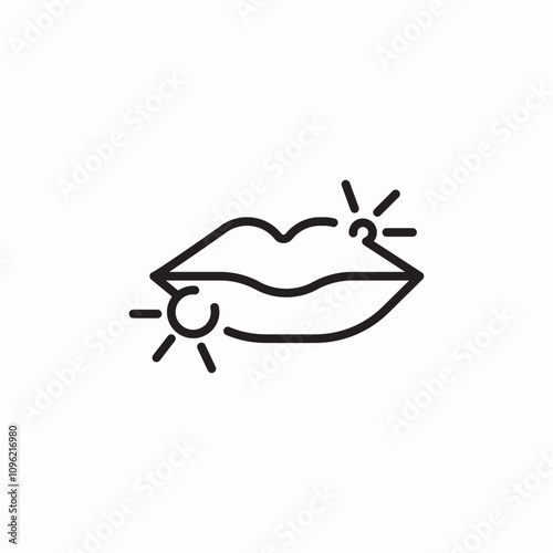 acne on lips icon sign vector