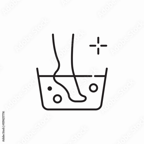 feet wash basin spa icon sign vector