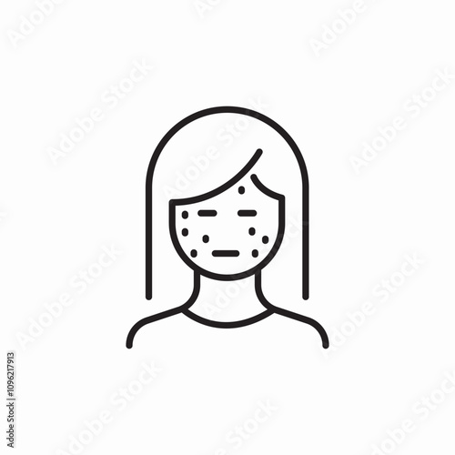 girl face acne icon sign vector