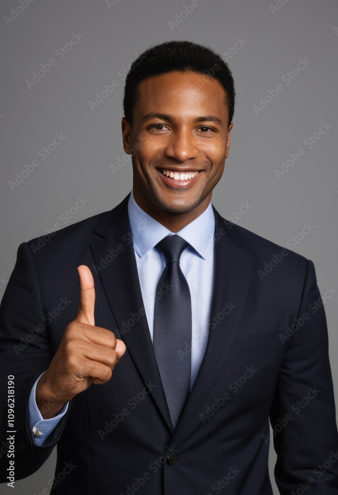 smiling man, business suit, thumbs up, professional portrait, studio lighting, grey background
smiling man, business suit, thumbs up, professional portrait, studio lighting, grey background