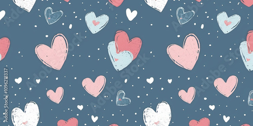 Cute Heart Design on a Blue Background
