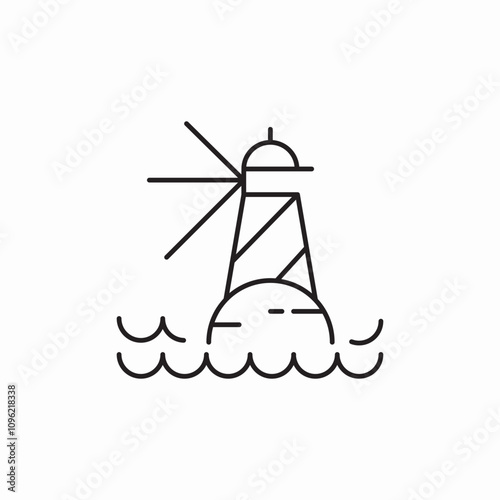 lighthouse sea icon sign vector