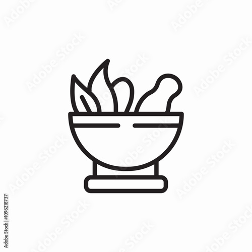 mortar pestle icon sign vector