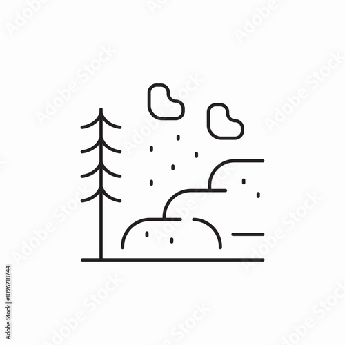 mountain slides forest icon sign vector