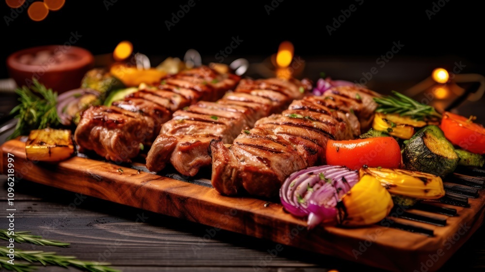 Grilled Pork Skewers with Vegetables