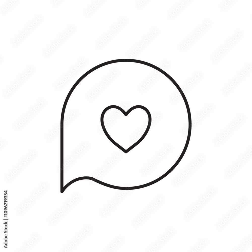 speech bubble heart love icon sign vector speech bubble heart love icon sign vector