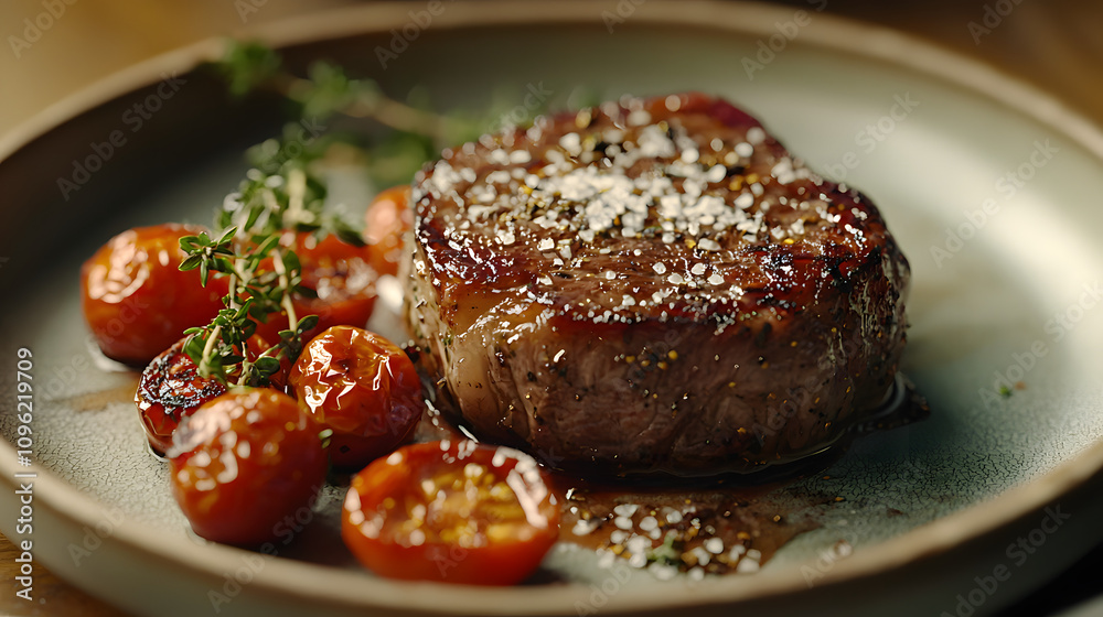 Grilled Steak with Roasted Tomatoes and Thyme Grilled Steak with Roasted Tomatoes and Thyme