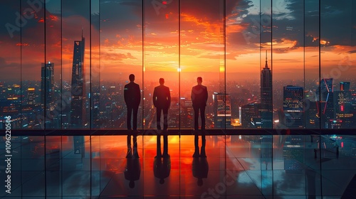 Wallpaper Mural The sleek corporate backdrop with skyscrapers, businessmen in suits and modern office interiors, reflects professionalism and success. Torontodigital.ca