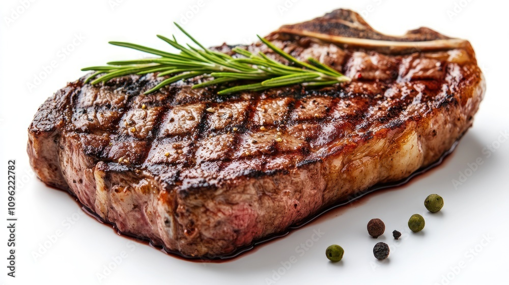 Grilled Steak with Rosemary and Peppercorns