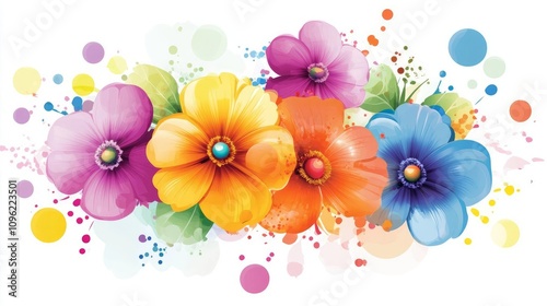 Beautiful flower image arrangement elements
