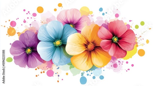 Beautiful flower image arrangement elements