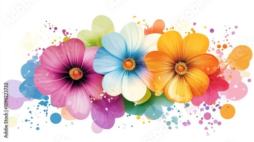 Beautiful flower image arrangement elements