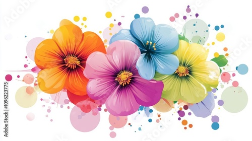 Beautiful flower image arrangement elements