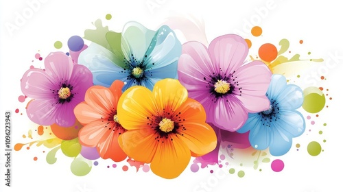 Beautiful flower image arrangement elements