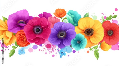 Beautiful flower image arrangement elements